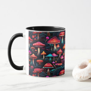 Taza del Bosque de Hongos Encantados de Neón