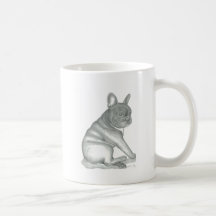 Taza del bosquejo del bulldog francés