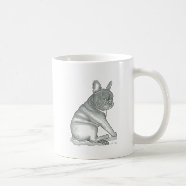 Taza del bosquejo del bulldog francés (Derecha)