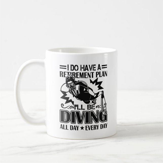 Taza del buceo con escafandra del plan de retiro (Izquierda)