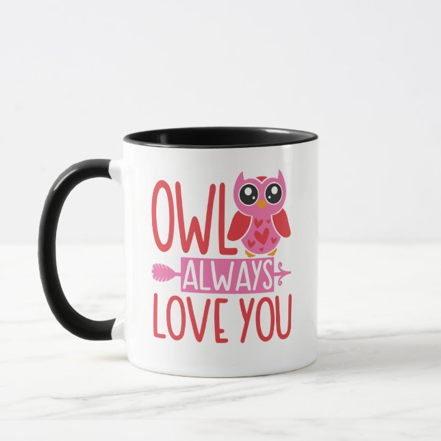 Taza Del búho amor siempre que usted asalta (Izquierda)