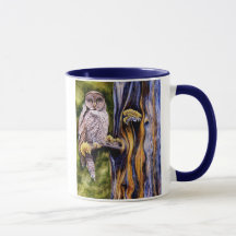 Taza del búho de gran gris