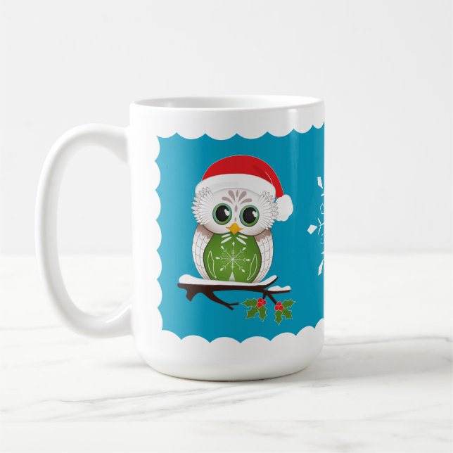 Taza del búho del día de fiesta 15 onzas (Izquierda)