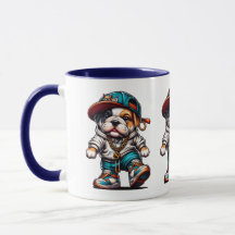 Taza del Bulldog de Estilo Callejero