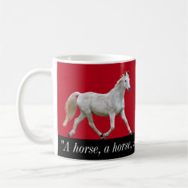 Taza del caballo blanco con decir