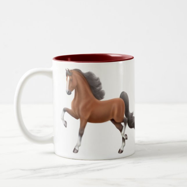 Taza del caballo de Saddlebred que camina (Izquierda)