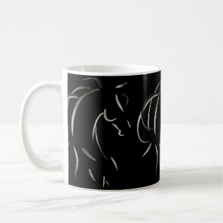 Taza del caballo del Equus en negro