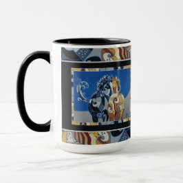Taza del caballo, taza doble del caballo, dos