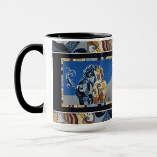 Taza del caballo, taza doble del caballo, dos