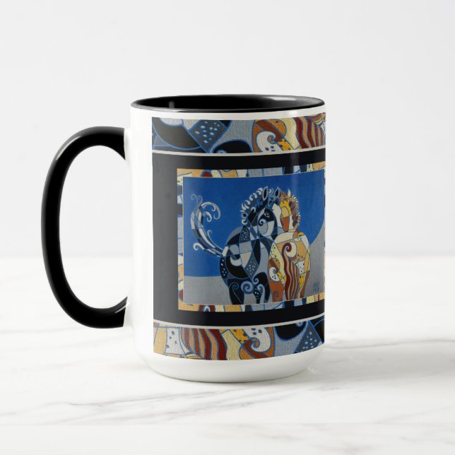 Taza del caballo, taza doble del caballo, dos (Izquierda)