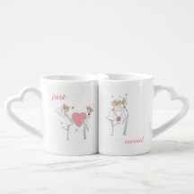 taza del café apenas de los amantes casados lindos