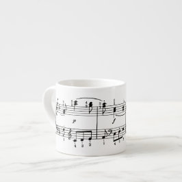 Taza del café express de las notas musicales