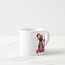 Taza del café express del gato de la ópera