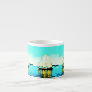 taza del café express del schooner de la