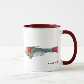 Taza del campanero de los pescados del jardín