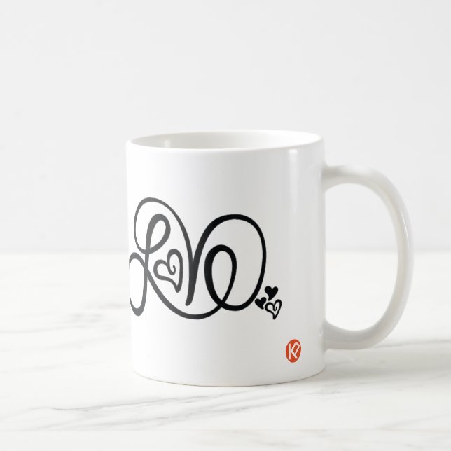 Taza del campanero del amor del verde caqui con el (Derecha)