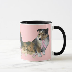 Taza del cáncer de pecho de Sheltie