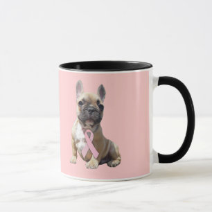 Taza del cáncer de pecho del bulldog francés