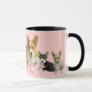 Taza del cáncer de pecho del Corgi Galés del