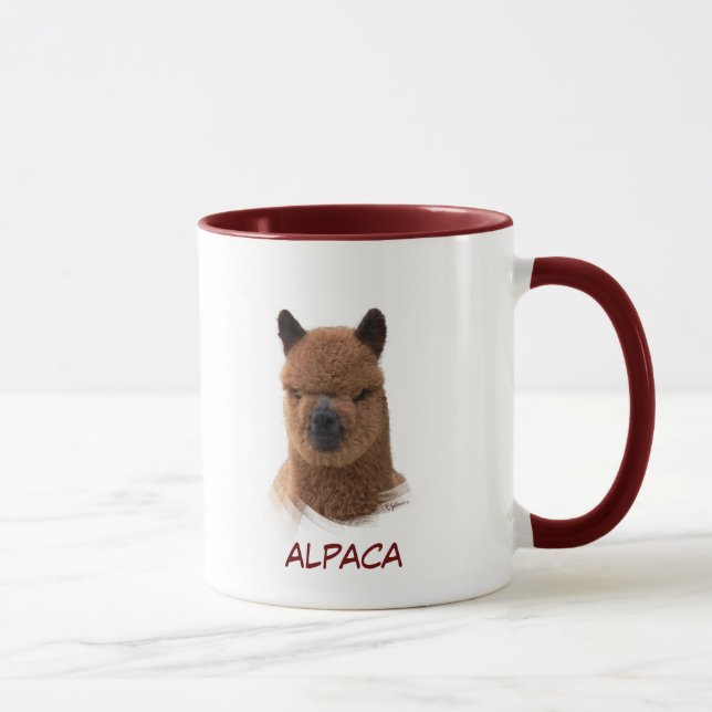 Taza del chica del calendario de la alpaca (Derecha)