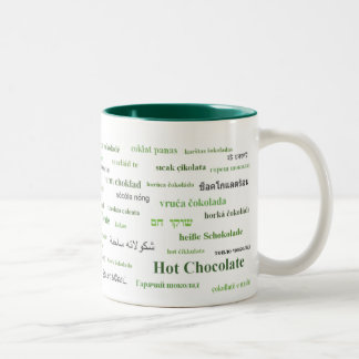 Taza del chocolate caliente en los otros idiomas