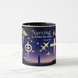 Taza del cielo nocturno de enfermera: un regalo pa