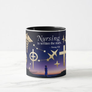 Taza del cielo nocturno de enfermera: un regalo pa