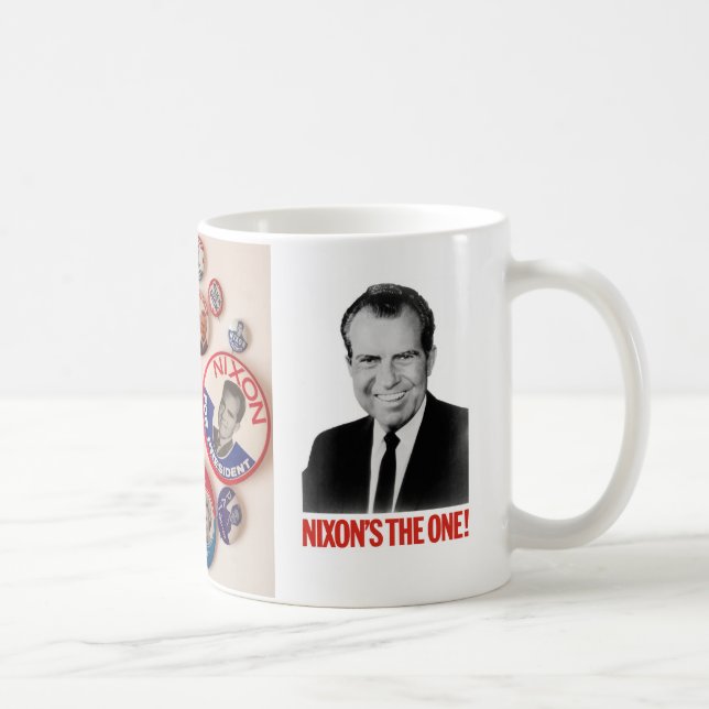 Taza del colector del botón de Richard Nixon (Derecha)