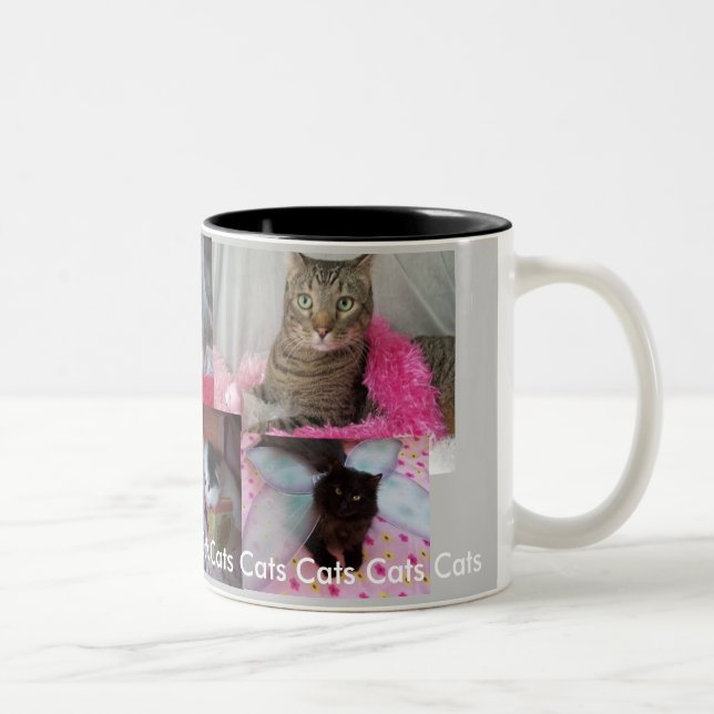 Taza del collage del gato (Derecha)