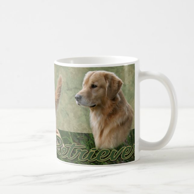 Taza del collage del golden retriever (Derecha)