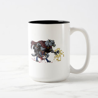 Taza del combatiente del hombre lobo de la