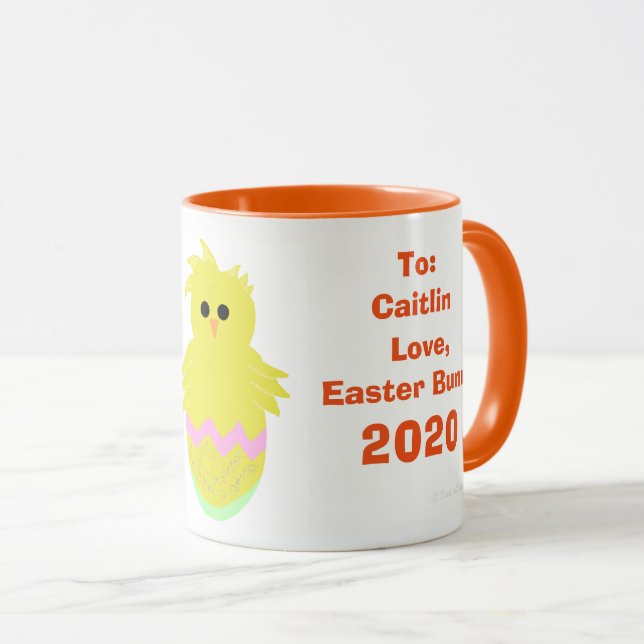 Taza Del conejo de Pascua, Green Chick Keepsake (Anverso derecho)