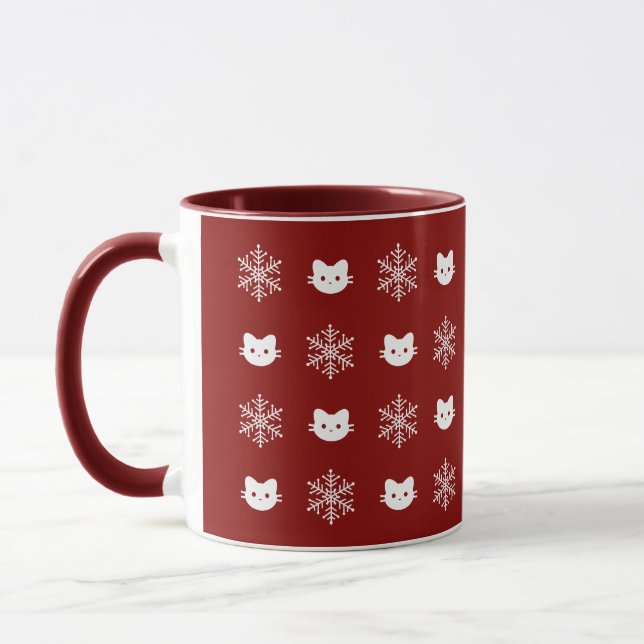 Taza del copo de nieve del gato del gatito (Izquierda)