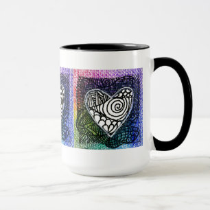 Taza del corazón - corazón colorido