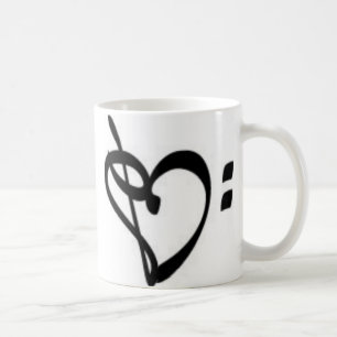 Taza del corazón del Clef de la música
