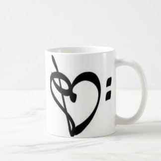 Taza del corazón del Clef de la música