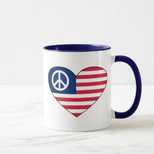 Taza del corazón del hippy