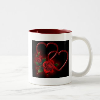 Taza del corazón y de los rosas