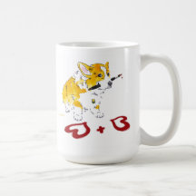 Taza del Corgi de 2 corazones