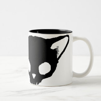 Taza del cráneo del gato negro de Kuginh™