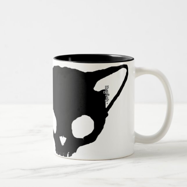 Taza del cráneo del gato negro de Kuginh™ (Derecha)