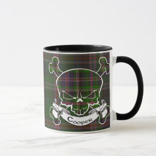 Taza del cráneo del tartán del tonelero