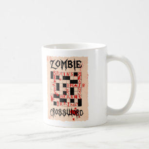 Taza del crucigrama del zombi