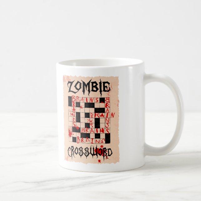 Taza del crucigrama del zombi (Derecha)