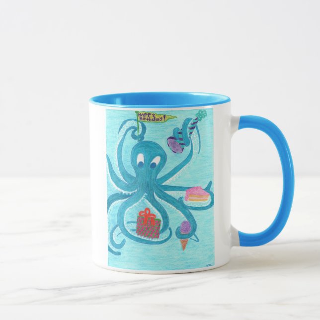 Taza del cumpleaños del pulpo (Derecha)