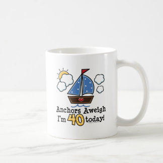 Taza del cumpleaños del velero Aweigh de las
