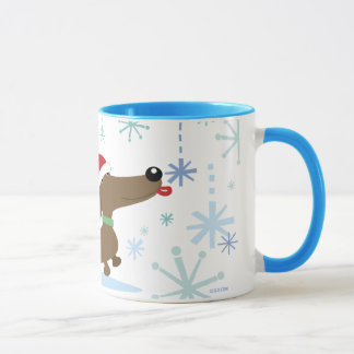 Taza del Dachshund del navidad
