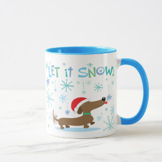 Taza del Dachshund del navidad