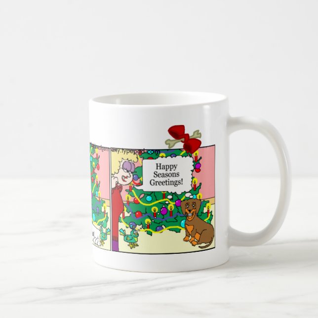 Taza del Dachshund: Saludos de las estaciones (Derecha)