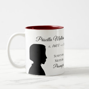 Taza del descendiente de Priscilla Mullins Alden